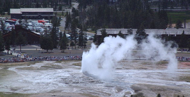 Old Faithful Geyser from Observation Point